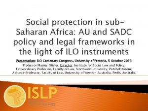 Social protection in sub Saharan Africa AU and