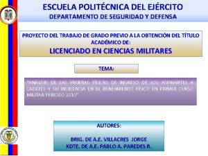 ESCUELA POLITCNICA DEL EJRCITO DEPARTAMENTO DE SEGURIDAD Y