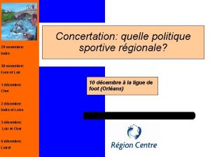 29 novembre Indre Concertation quelle politique sportive rgionale