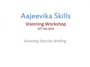 Aajeevika Skills Visioning Workshop 24 th Feb 2014