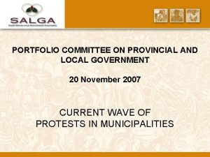 PORTFOLIO COMMITTEE ON PROVINCIAL AND LOCAL GOVERNMENT 20