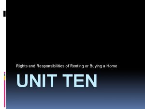 Rights and Responsibilities of Renting or Buying a