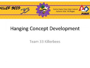Hanging Concept Development Team 33 Killerbees Concept Development
