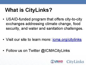 What is City Links USAIDfunded program that offers