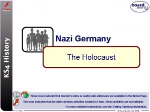 Nazi Germany The Holocaust These icons indicate that