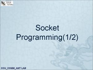 Socket Programming12 CCUCOMMANT LAB Outline 1 Introduction to