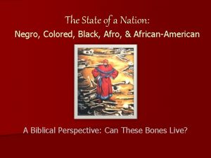 The State of a Nation Negro Colored Black
