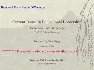 Boys and Girls Learn Differently Current Issues In