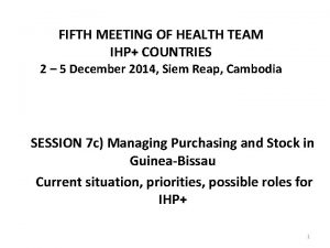 FIFTH MEETING OF HEALTH TEAM IHP COUNTRIES 2