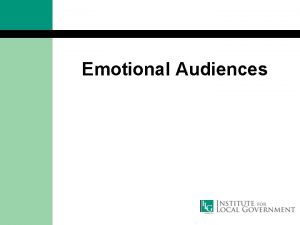 Emotional Audiences Todays Session 1 Fearful Audiences 2