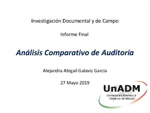 Investigacin Documental y de Campo Informe Final Anlisis