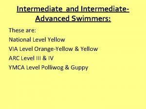 Intermediate and Intermediate Advanced Swimmers These are National