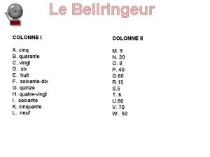 Le Bellringeur COLONNE II A cinq B quarante