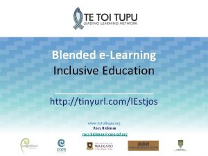 Blended eLearning Inclusive Education http tinyurl comIEstjos www