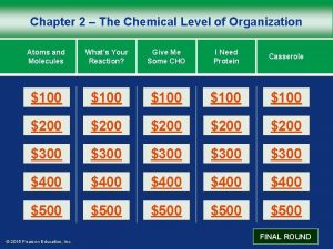 Chapter 2 The Chemical Level of Organization Atoms