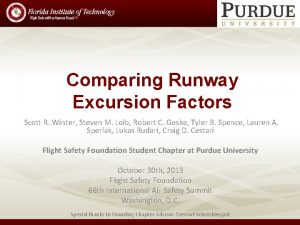 Comparing Runway Excursion Factors Scott R Winter Steven