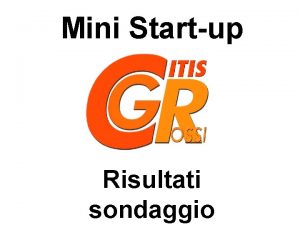 Mini Startup Risultati sondaggio Chi Iniziativa promossa dal