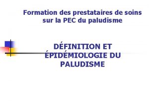 Formation des prestataires de soins sur la PEC