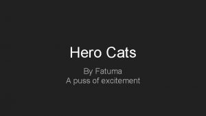 Hero Cats By Fatuma A puss of excitement