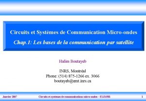 Circuits et Systmes de Communication Microondes Chap 1