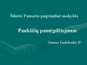 iluts Pamario pagrindin mokykla Pauki pamgdiojimas Mantas Endrikaitis