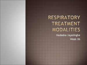 Nadeeka Jayasinghe Week 06 Discuss treatment modalities for