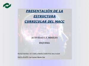 PRESENTACIN DE LA ESTRUCTURA CURRICULAR DEL MACC ACTIVIDAD