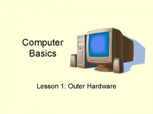 Computer Basics Lesson 1 Outer Hardware The Basics