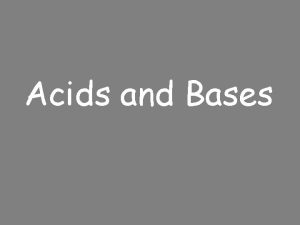 Acids and Bases AcidBase Properties of Salts Type