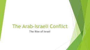 The ArabIsraeli Conflict The Rise of Israel Historical