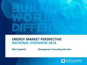 ENERGY MARKET PERSPECTIVE NATIONAL OVERVIEW 2014 Neil Copeland