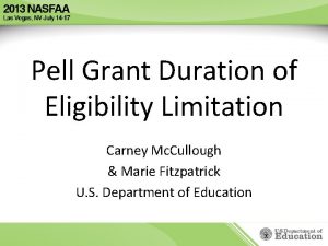 Pell Grant Duration of Eligibility Limitation Carney Mc