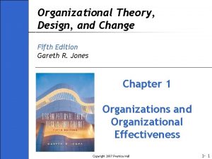 Organizational Theory Design and Change Fifth Edition Gareth