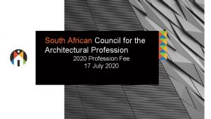 South African Council for the Architectural Profession 2020