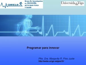 Programar para innovar Pfra Dra Margarita R Pino