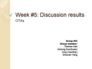 Week 5 Discussion results OTAs Group 33 Group