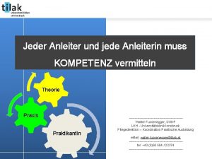 Universittskliniken LKH Innsbruck Jeder Anleiter und jede Anleiterin