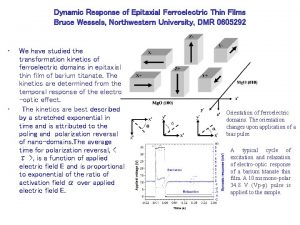 Dynamic Response of Epitaxial Ferroelectric Thin Films Bruce