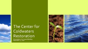 The Center for Coldwaters Restoration Waynesboro City Council
