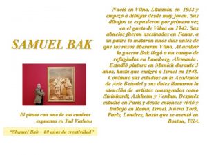 SAMUEL BAK El pintor con uno de sus