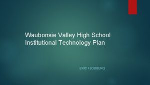 Waubonsie Valley High School Institutional Technology Plan ERIC