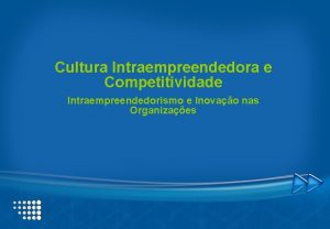 Cultura Intraempreendedora e Competitividade Intraempreendedorismo e Inovao nas