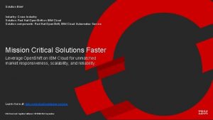 Solution Brief Industry CrossIndustry Solution Red Hat Open