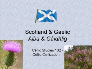 Scotland Gaelic Alba Gidhlig Celtic Studies 132 Celtic