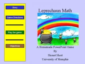 Story Leprechaun Math Game Directions Play the game