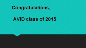 Congratulations AVID class of 2015 Hana Ahmad Attending