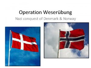 Operation Weserbung Nazi conquest of Denmark Norway Background