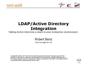 LDAPActive Directory Integration Making Active Directory a slave
