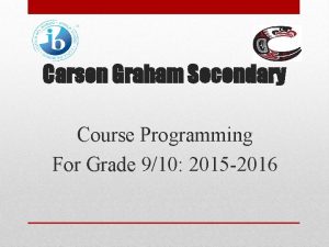 Carson Graham Secondary Course Programming For Grade 910