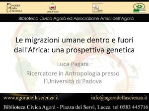 Le migrazioni umane dentro e fuori dallAfrica una